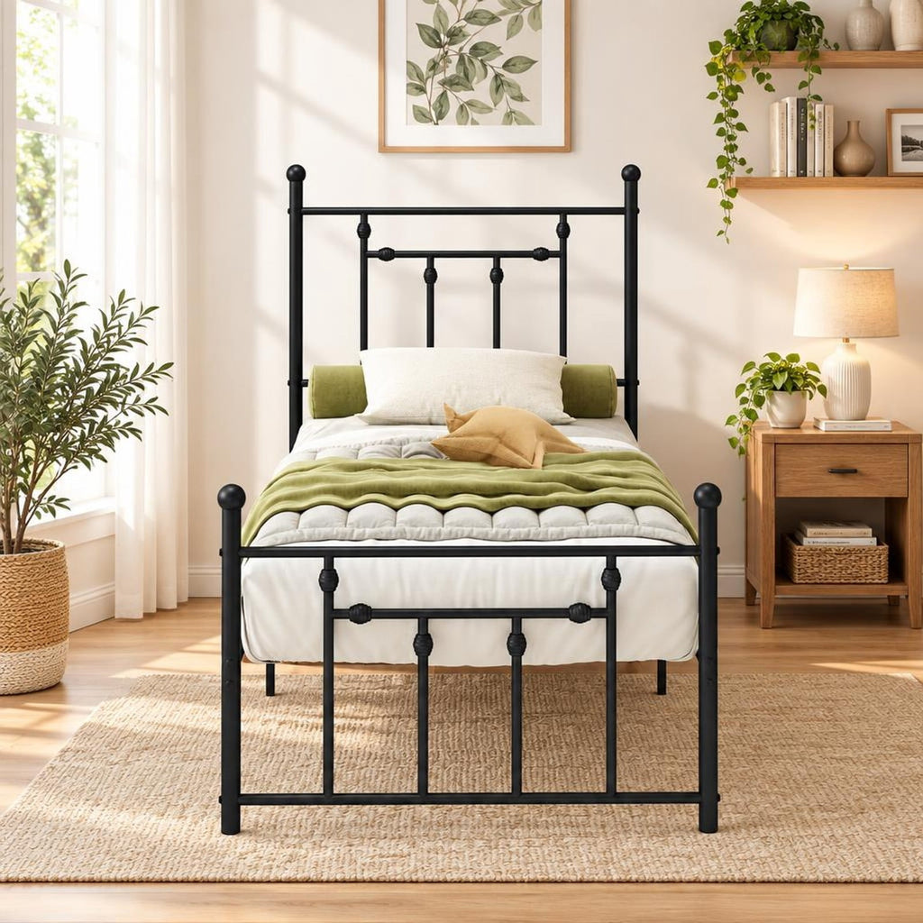 Airfind Full/Queen/Twin Size Heavy-duty Metal Bed Frame with Headboard, 660 lbs Capacity, Metal Frame, 78 x 40 x 50 Footprint, Black