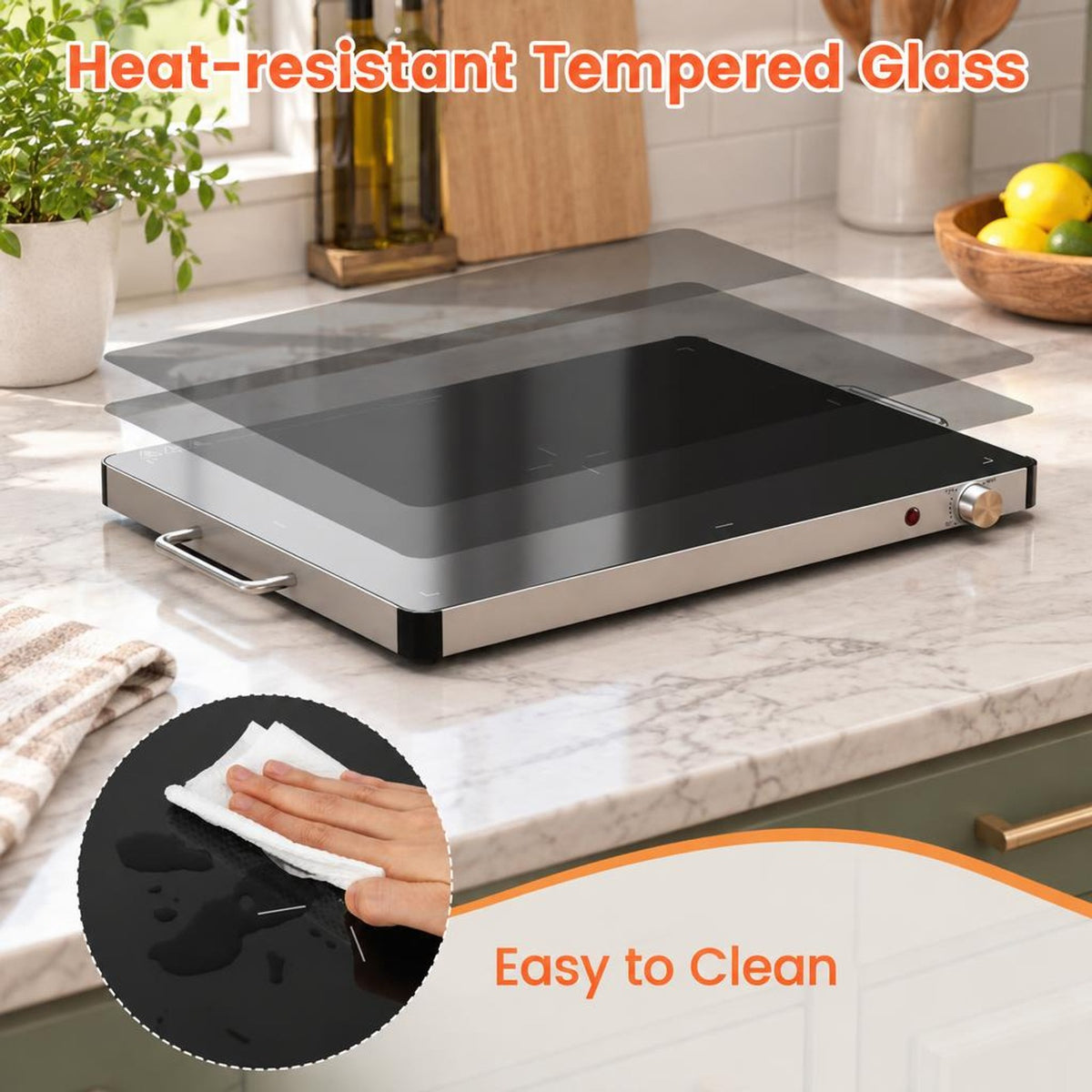 Airfind Electric Warming Food Warmer with Adjustable Temperature Control and Overheat Protection, 24 x 16.5 x 1.5Length of Footprint