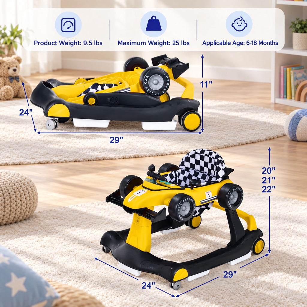Airfind 4-in-1 Foldable Activity Push Walker with Adjustable Height, 25 lbs Capacity, PP polyester sponge Frame, 29 x 24 x 20/21/22 Footprint