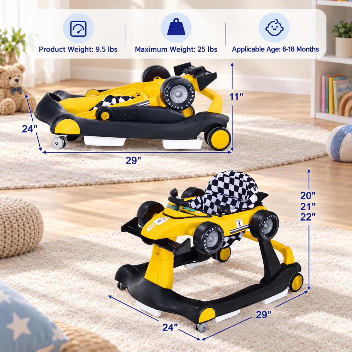 Airfind 4-in-1 Foldable Activity Push Walker with Adjustable Height, 25 lbs Capacity, PP polyester sponge Frame, 29 x 24 x 20/21/22 Footprint
