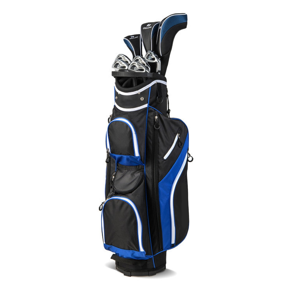 Airfind 14-Way Cart Bag with Rain Hood, Towel Ring and 9 Zippered Pockets, Blue