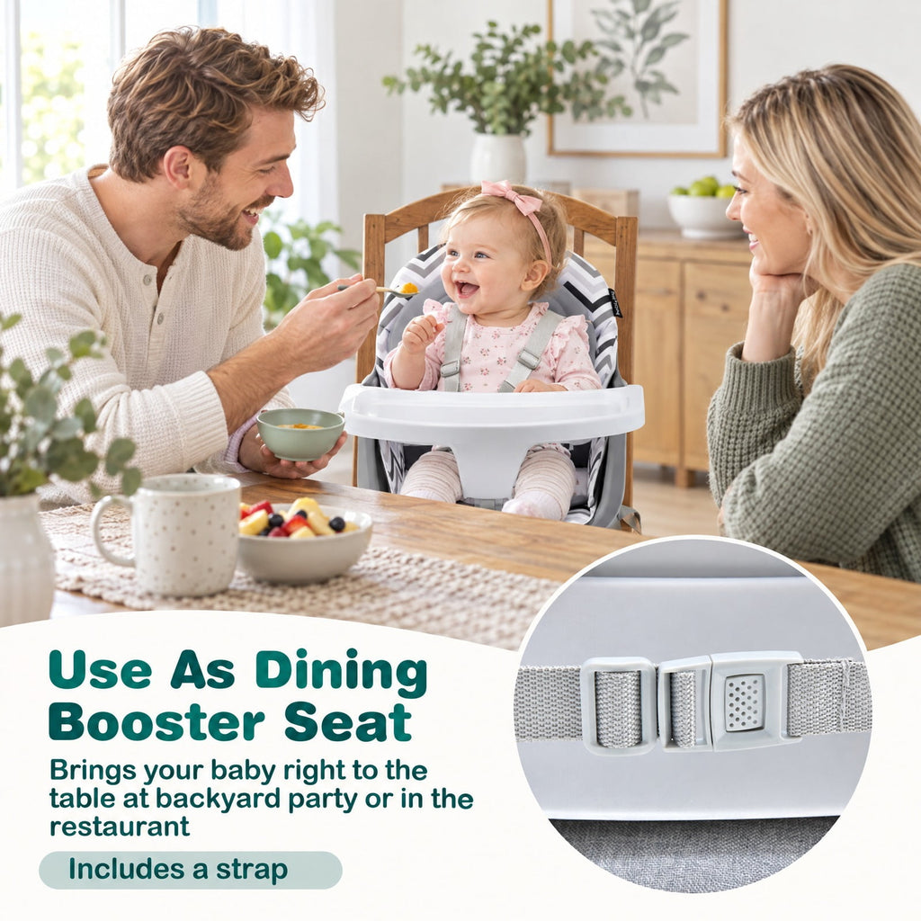 Airfind 6-in-1 Convertible Youth High Chair featuring Adjustable Removable Tray with Detailed Instruction and Tool-free Installation, Gray