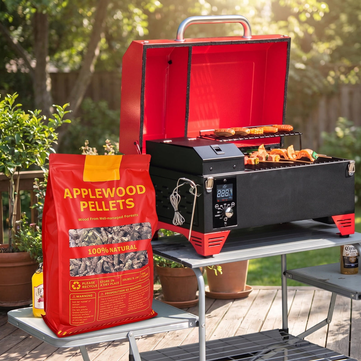 Airfind 20 Pounds Apple Wood Pellets 100% All-Natural for Pellet Grills, Applewood Frame, 13 x 5 x 20 Footprint