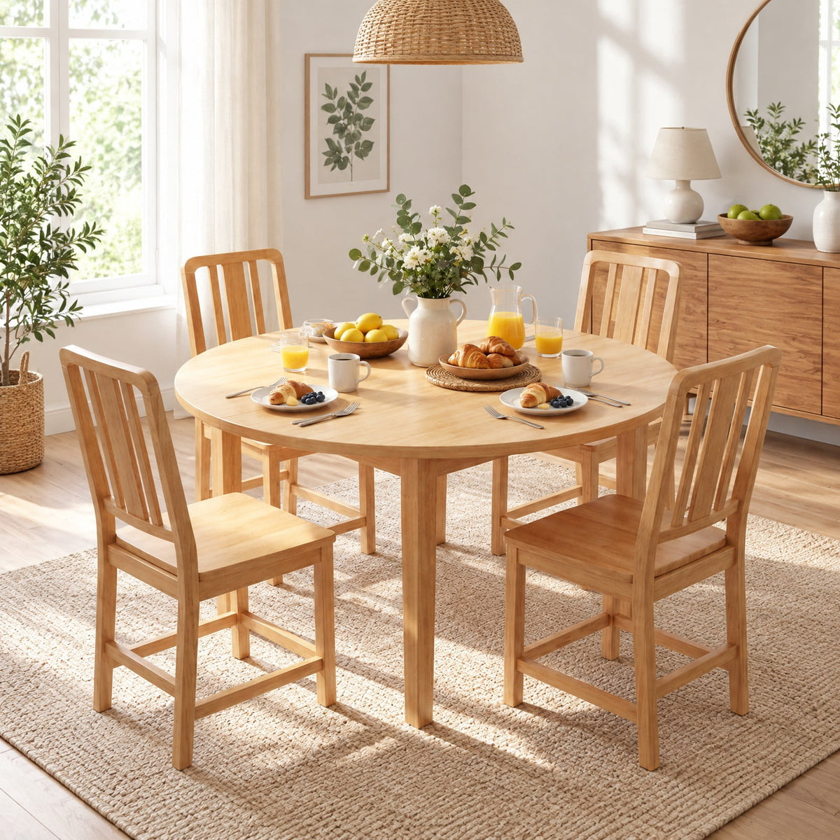 Airfind Rubber Wood Dining Chairs Set of 2 with Hollowed Backrest, Capacity 440 lbs Capacity, Rubber Wood Frame, 21 x 16.5 x 35.5 Footprint