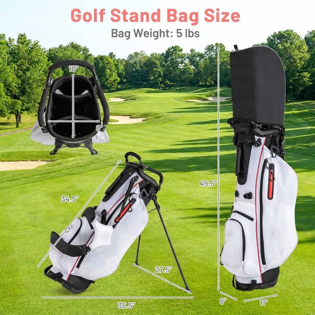 Airfind Children Golf Club Set for Ages 5-7 with 4 Pieces and a Lightweight Design Plus Fiberglass Clubs and a Portable Stand Bag as a Complete Golf Club Set, Red