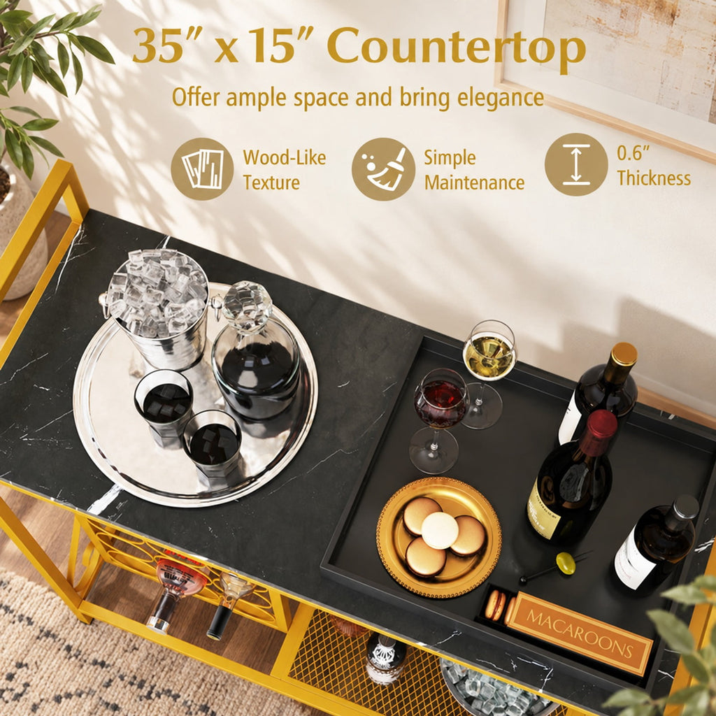 Airfind 21 Bottle Wine Rack Freestanding Floor Wine Bottle Organizer with Glass Holder, 44 lbs Capacity, Metal Engineered Wood Frame, Rustic Brown