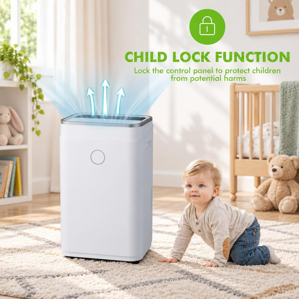 Airfind 60-Pint Dehumidifier for Home and Basements 4000 Sq. Ft with 3-Color Digital Display, ABS Frame, 13 x 9 x 22.5 Footprint, White