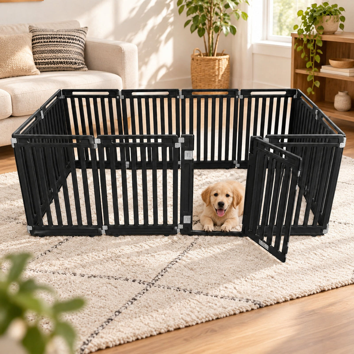 Airfind 31.5 Height Indoor Outdoor Dog Playpen with 12 Panels, Black, Suitable for indoor and outdoor use, Ideal for RV camping travel backyard and more