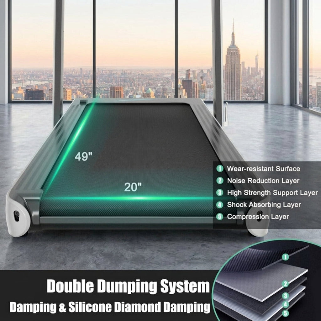 Airfind 4.75 HP 2-in-1 Walk-to-Run Folding Treadmill with App Sync Running Walking Treadmill for Home Supports 265 lbs, White