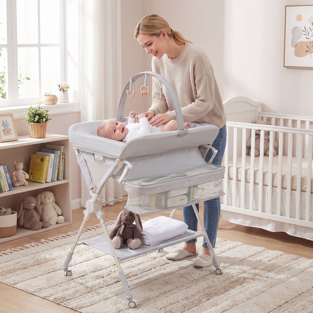 Airfind Youth Changing Table Foldable Diaper Changing Station with Storage Bag and Shelf, 55 lbs for Everyday Use, Unspecified