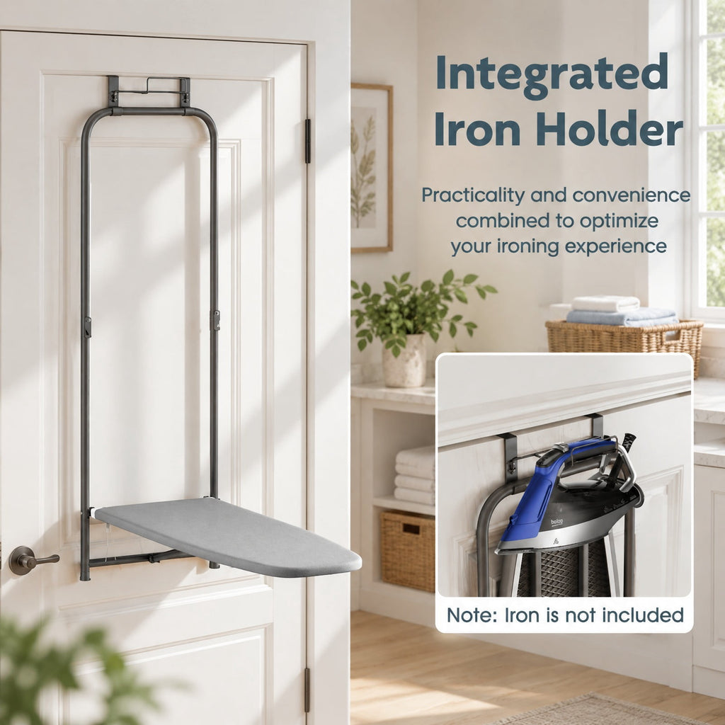Airfind Over the Door Ironing Board Space-Saving Metal Hanging Ironing Board, 22 lbs Capacity, Cotton Sponge Metal Frame, 42 x 17 x 50 Footprint