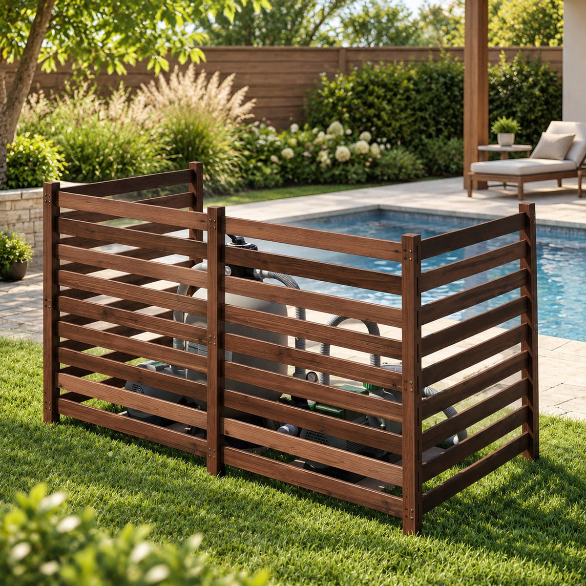 Airfind 4-Panel Wooden Outdoor Privacy Fence with Ground Stakes, Fir Wood, Product Dimensions of Each Screen 38.5 Inch, Brown