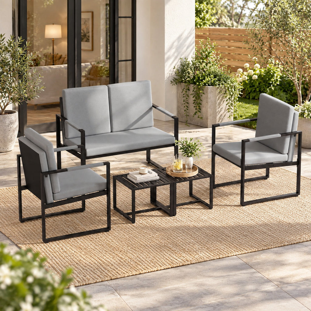 Airfind Mid Century Modern Single, Set of 2, Sofa Chairs with Cushions, 265 lbs Capacity, PU Leather Metal Sponge Frame, 25 Inch x 27.5 Inch x 35.5 Inch, Gray
