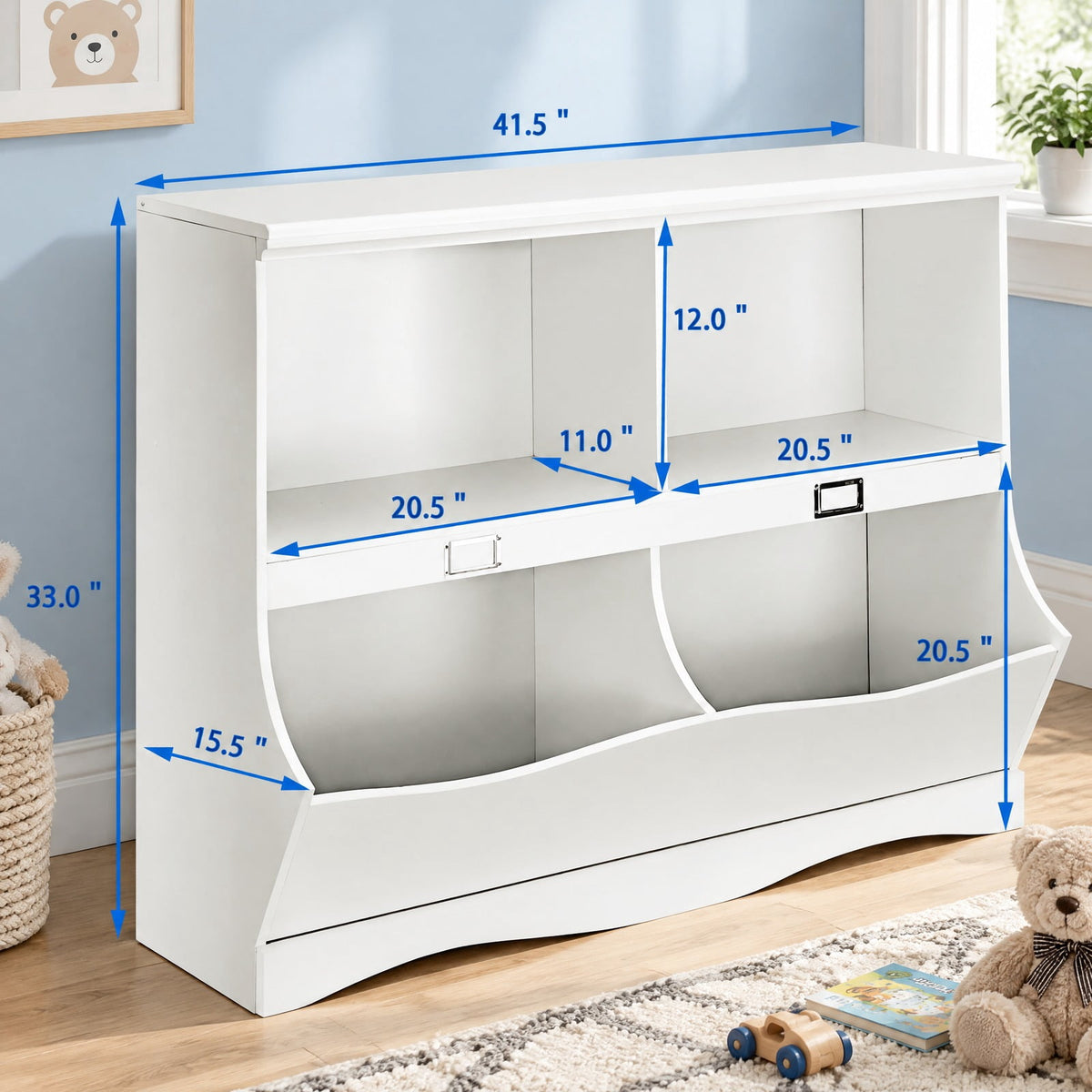 Airfind Kids Storage Unit Baby Toy Organizer Children Bookshelf Bookcase, Wood All hardware included Frame, White
