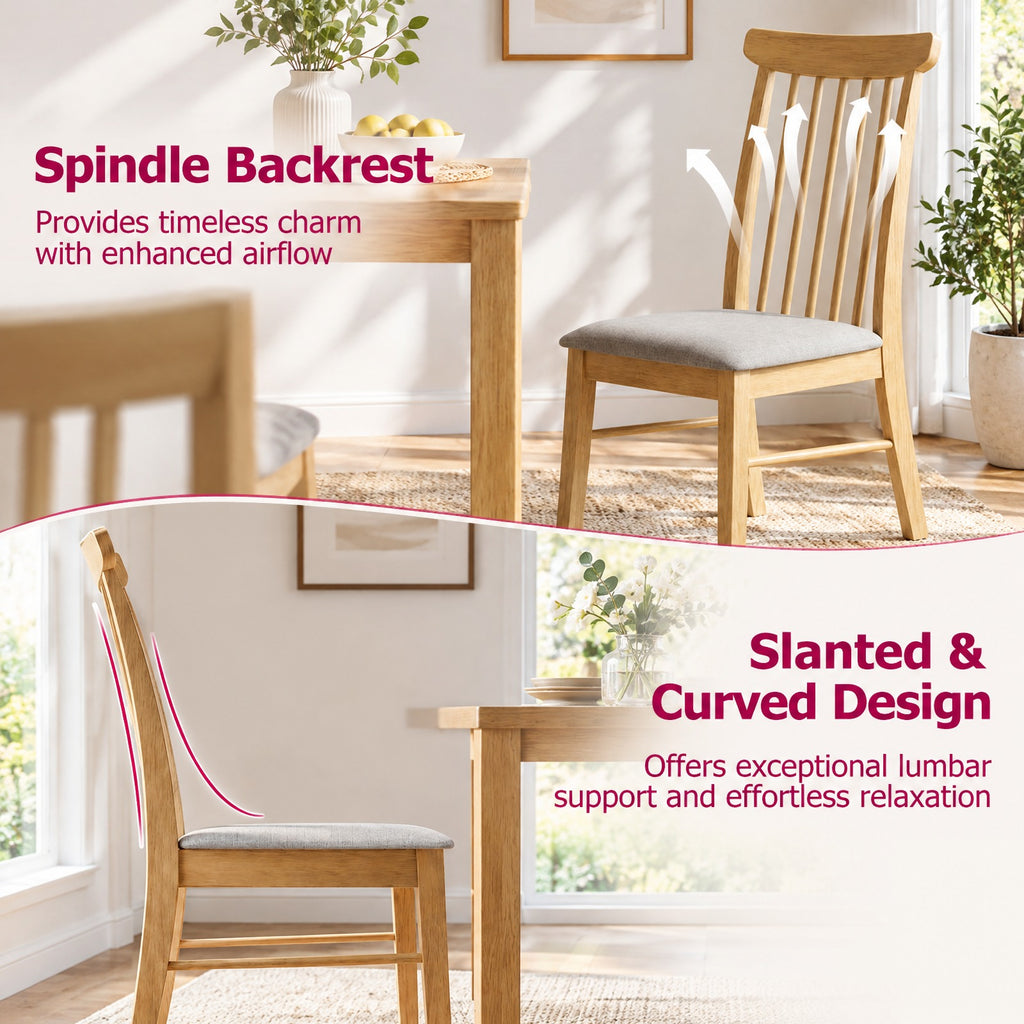 Airfind Dining Chairs Set of 4 Fabric Upholstered Kitchen Armless Chairs with Rubber Wood Frame, 330 lbs Capacity, 18 x 21 x 36 Footprint