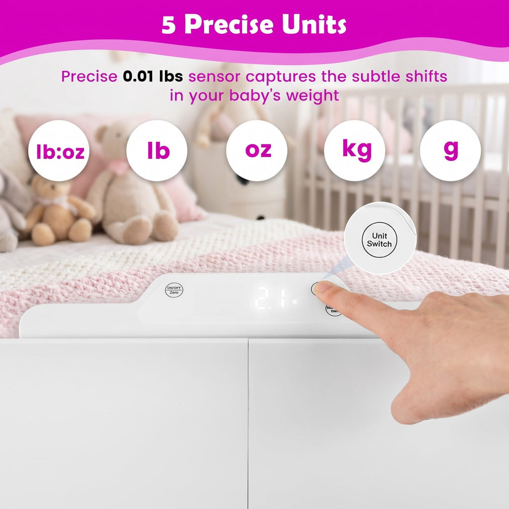 Airfind Nursery Scale, with Detachable Tray for Body Weight and Height Measurement, ABS, 29 Inch x 12.5 Inch x 2.5 Inch Weight Scale, White