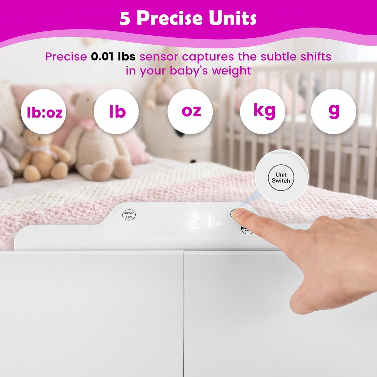 Airfind Nursery Scale, with Detachable Tray for Body Weight and Height Measurement, ABS, 29 Inch x 12.5 Inch x 2.5 Inch Weight Scale, White