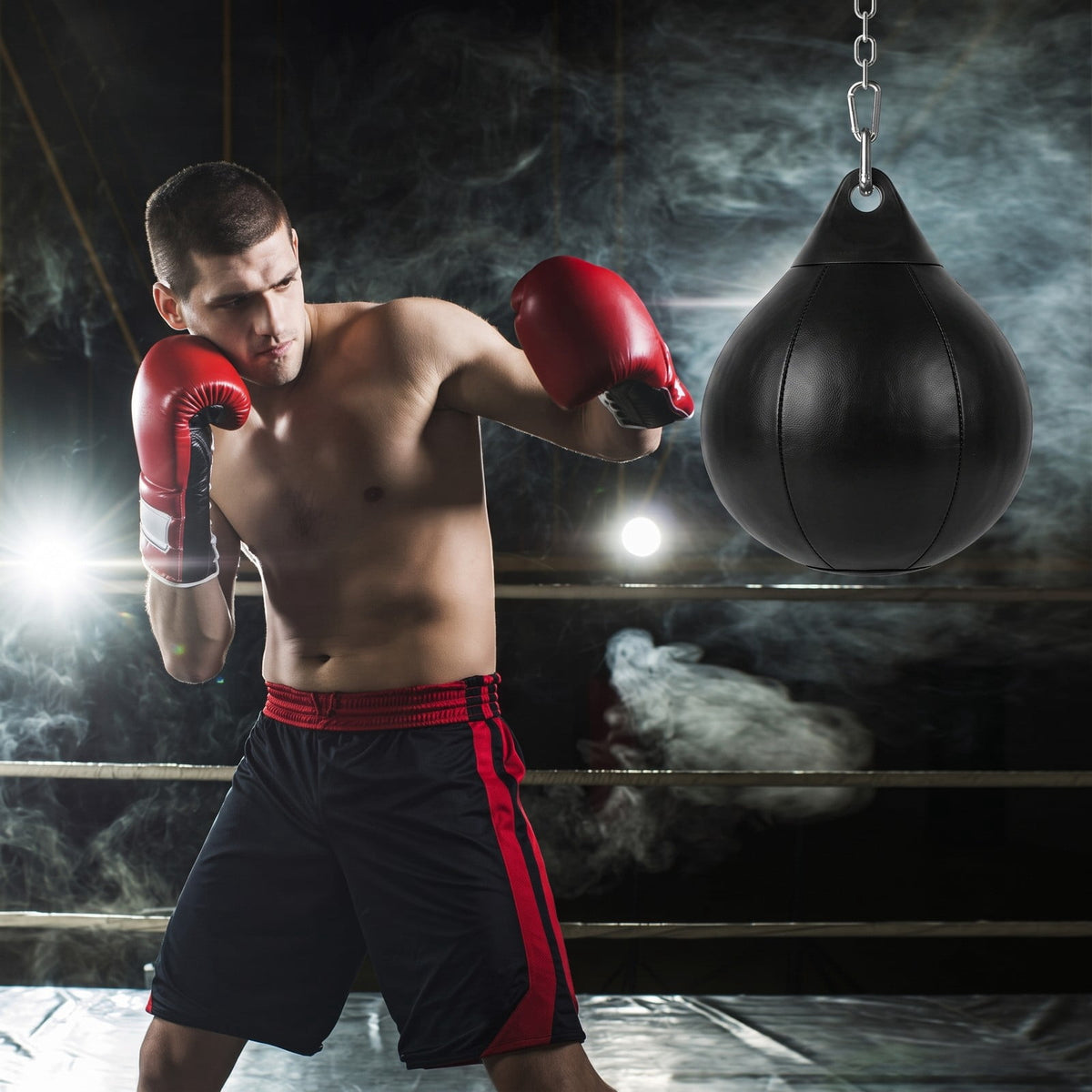 Airfind 18 Inch 110 lb Heavy Aqua Water Punching Bag with Adjustable Metal Chain and Water Injector for Home Gym Boxing MMA Training, Black