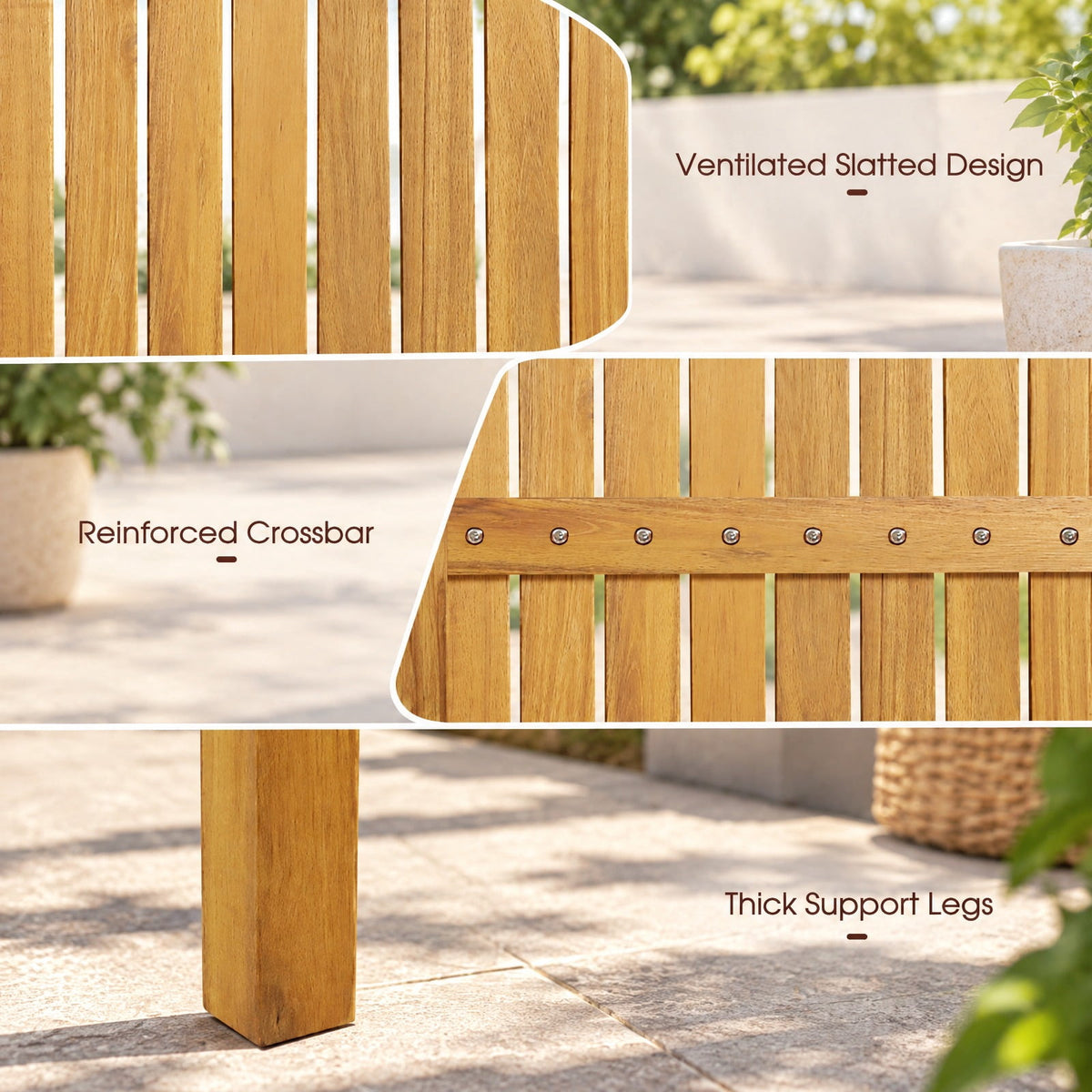 Airfind Rectangular Indoor and Outdoor Bar Height Table for Garden, 45 x 24 x 39.5Weight Footprint, TeakMaterial Acacia WoodOverall