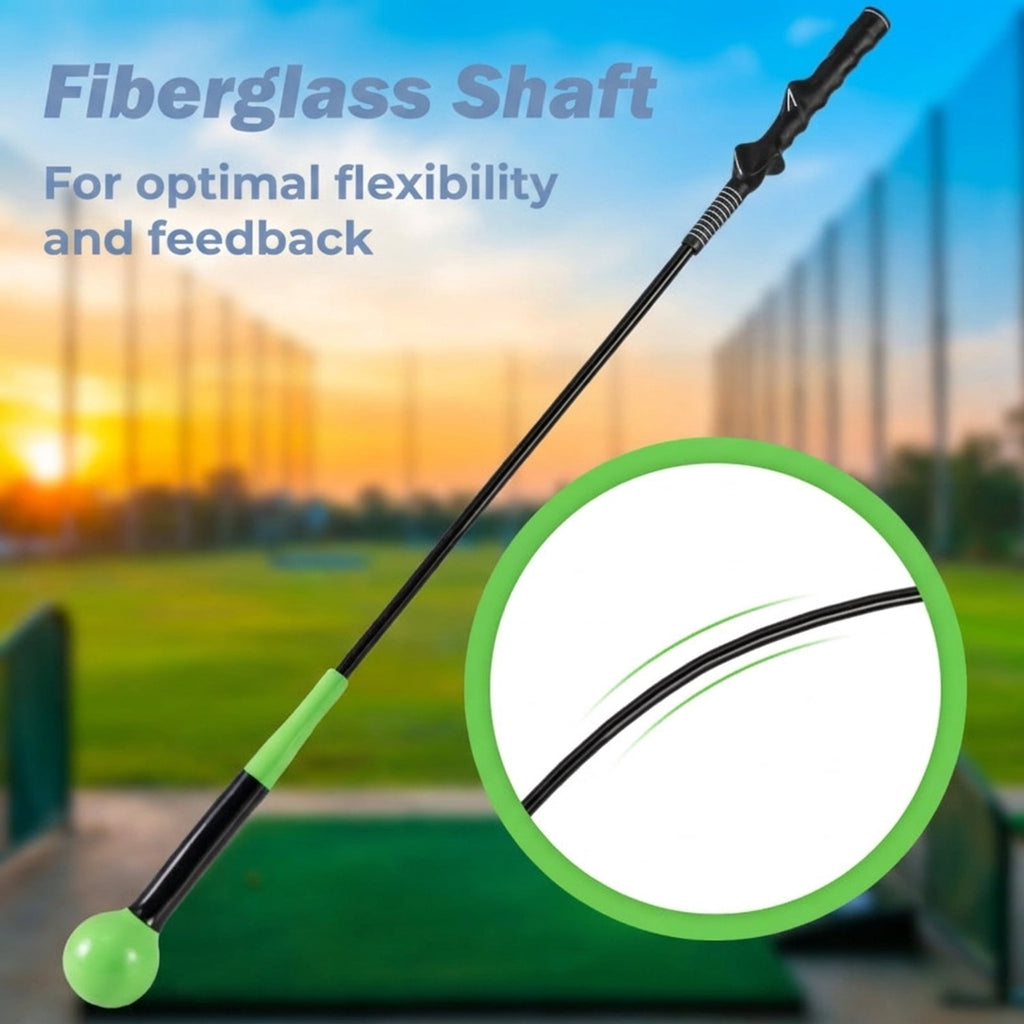 Airfind Golf Swing Trainer Aid with Weighted Head and Flexible Shaft plus Ergonomic Grip and Carry Bag for Indoor Outdoor Tempo Practice, Green