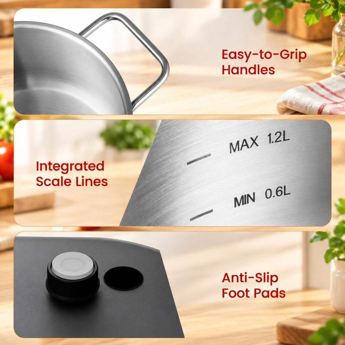 Airfind 1200W Electric Fondue Pot Set with 3.2 QT Removable Pot 6 Color, Stainless Steel PBT Frame, 9.5 × 7 × 3 Footprint, Silver + Black