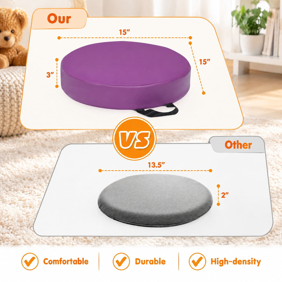 Airfind s 15 Inch Round, 6 Piece, Youth Floor Cushions for Youth, PU EPE Frame, for 9 Months and older with Functional Design, Multicolor