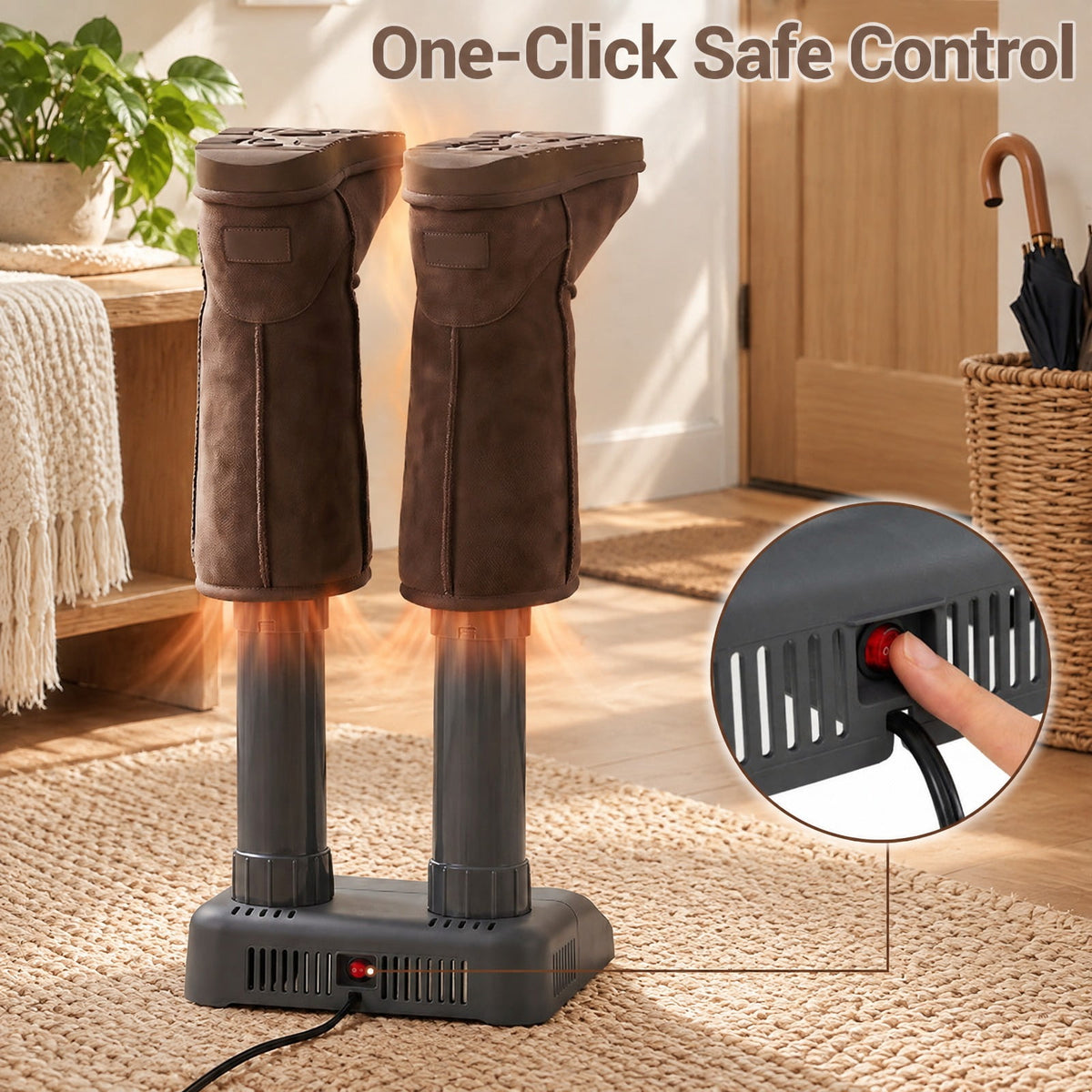 Airfind Electric Shoe Dryer and Boot Warmer with Quiet Fanless Convection Drying for Home and Entryway for Everyday Use, Black
