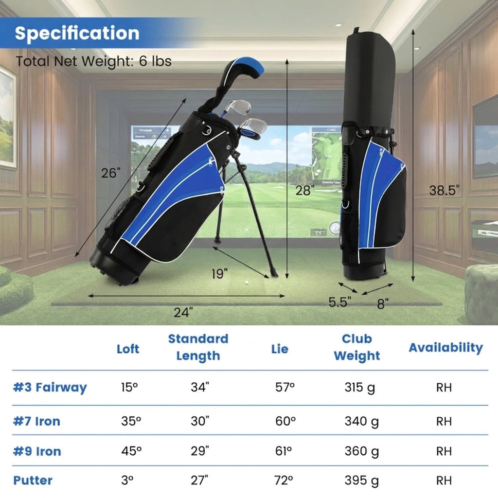 Airfind Womens Complete Golf Club Set with 10 Pieces Including an Alloy Driver and Carbon Fiber Shaft Plus Headcovers and a Lightweight Stand Bag as a Full Golf Set, Blue