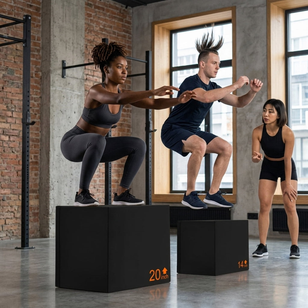 Airfind 3 in 1 Foam Plyometric Box with 3 Adjustable Heights and Non Slip PU Cover for Home Gym Jump Training and Plyo Box Workouts, Black