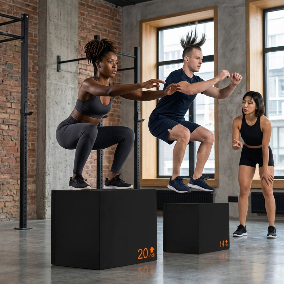 Airfind 3 in 1 Foam Plyometric Box with 3 Adjustable Heights and Non Slip PU Cover for Home Gym Jump Training and Plyo Box Workouts, Black