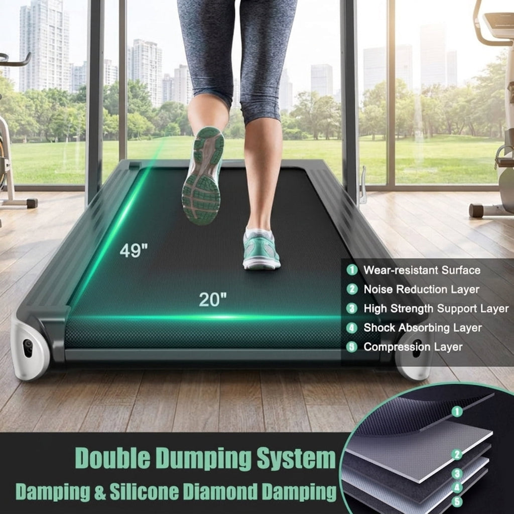 Airfind Folding Treadmill for home with 4.75HP 2-in-1 Walk-to-Run Motor and App Sync to track pace and calories for small spaces, Silver
