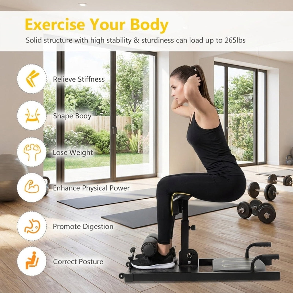 Airfind 8-in-1 Multifunction Squat Home Gym Station, Black