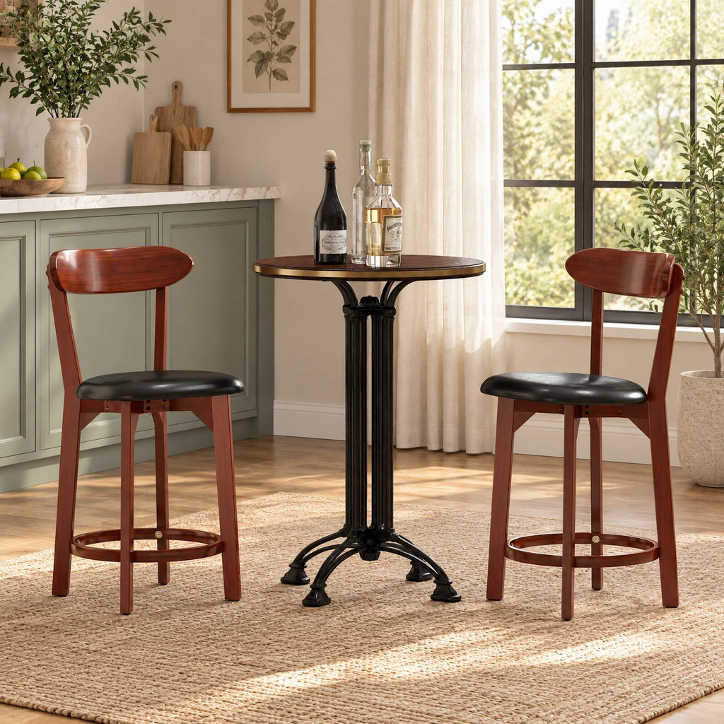 Airfind Set of 2 24 Inch Modern Armless Upholstered Cushioned Seat Island Dining Chairs for Kitchen, 275 lbs Capacity, 16.5 x 19 x 40 Footprint