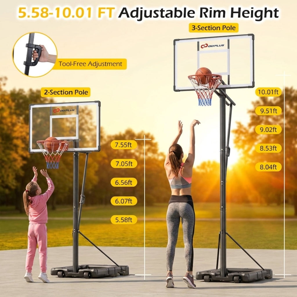 Airfind Portable Basketball Goal (10 ft Range) Stabilizing Base, Black