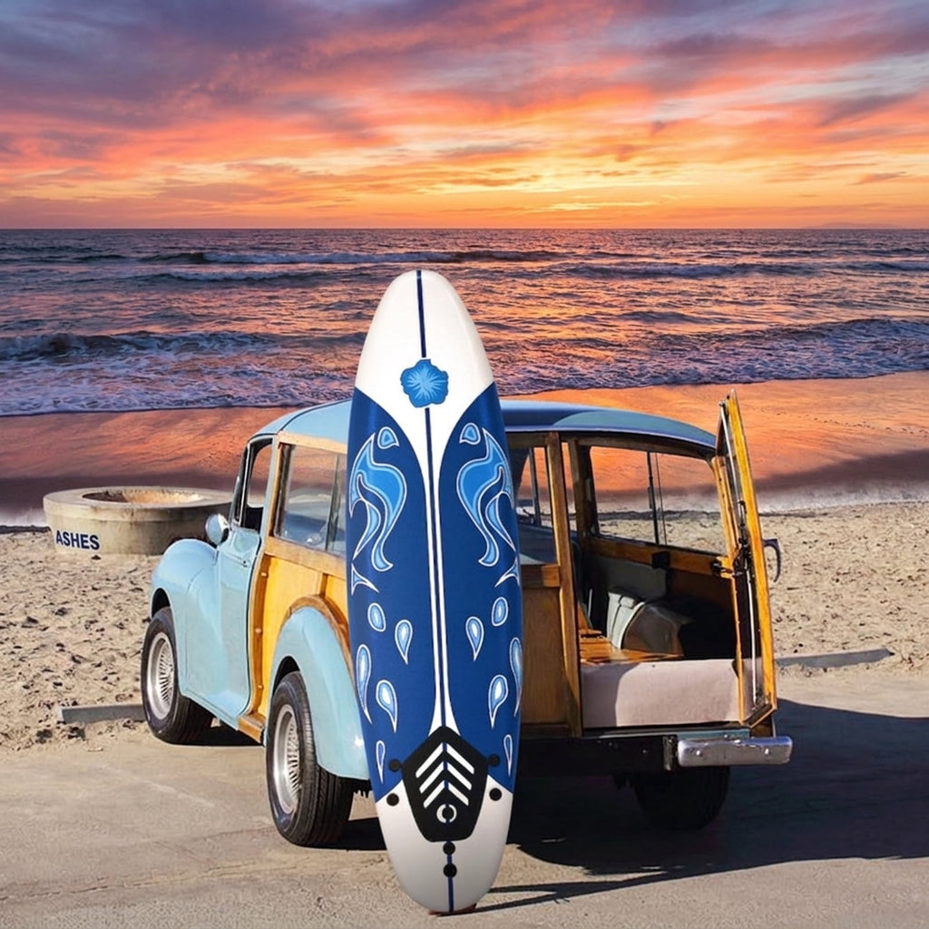 Airfind 6FT Foam Surfboard for Beginners, Adults Kids ¡ª 3 Detachable Thruster Fins, EPS Core, HDPE Slick Bottom, Leash Traction Pad Included (White)