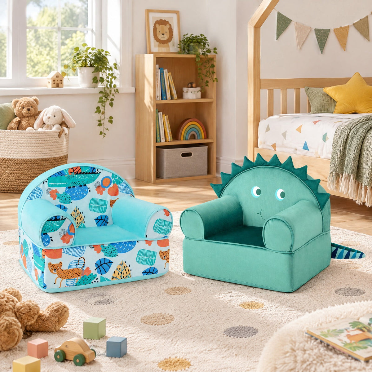 Airfind Kids Armchair with Plush Velvet Cover and Soft Sponge Filling, 110 lbs Capacity, Velvet Fabric Sponge Frame, 25.5 Inch x 17.5 Inch x 20.5 Inch Footprint