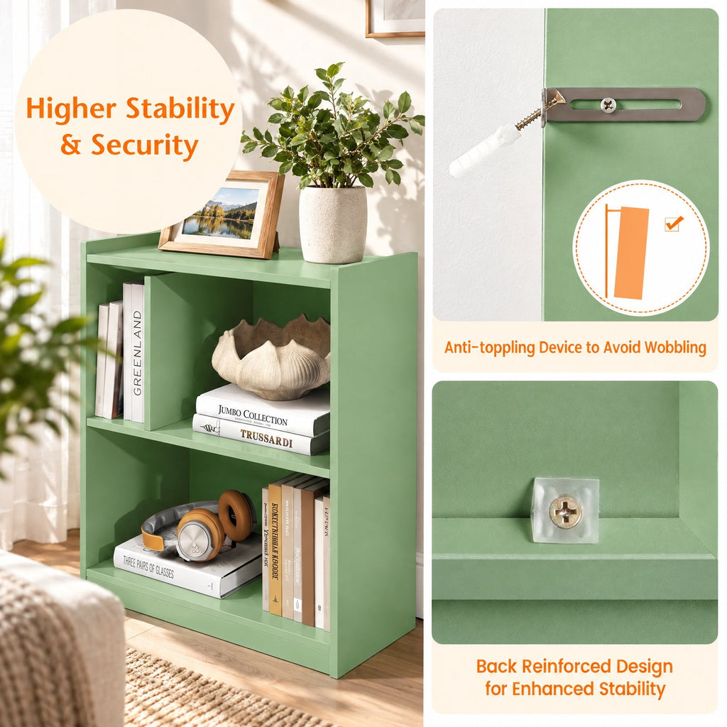 Airfind 3-Tier Open Bookcase 8-Cube Floor Standing Storage Shelves, 132 lbs Capacity, Engineered wood MDF Frame, 48 x 12.5 x 36.5 Footprint