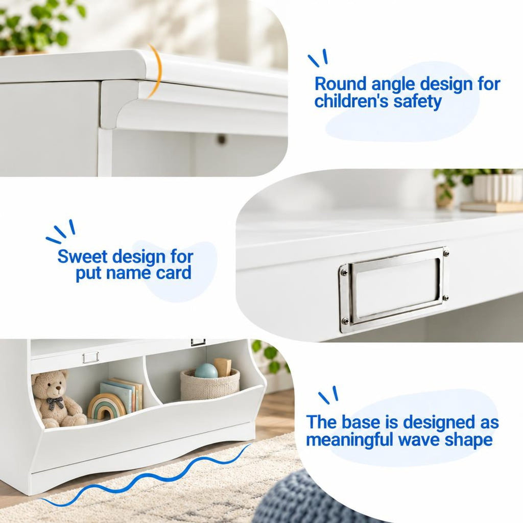 Airfind Kids Storage Unit Baby Toy Organizer Children Bookshelf Bookcase, Wood All hardware included Frame, White