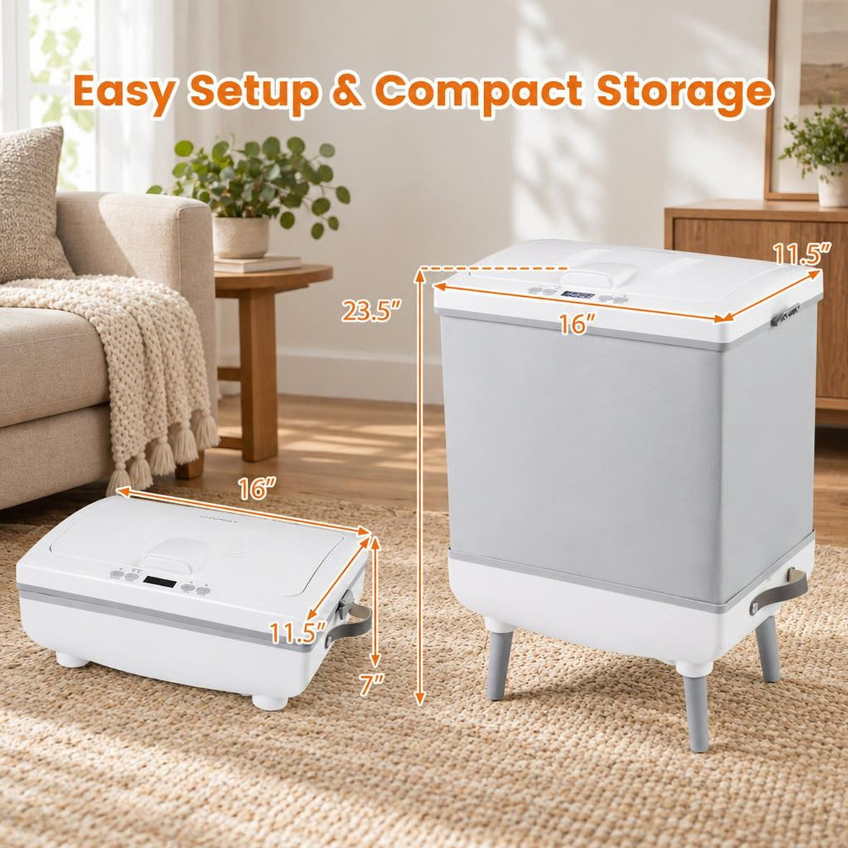 Airfind 35L Large Towel Warmer with Heating and Drying Modes for Bathroom, ABS Frame, 16 x 11.5 x 23.5 Footprint, Gray