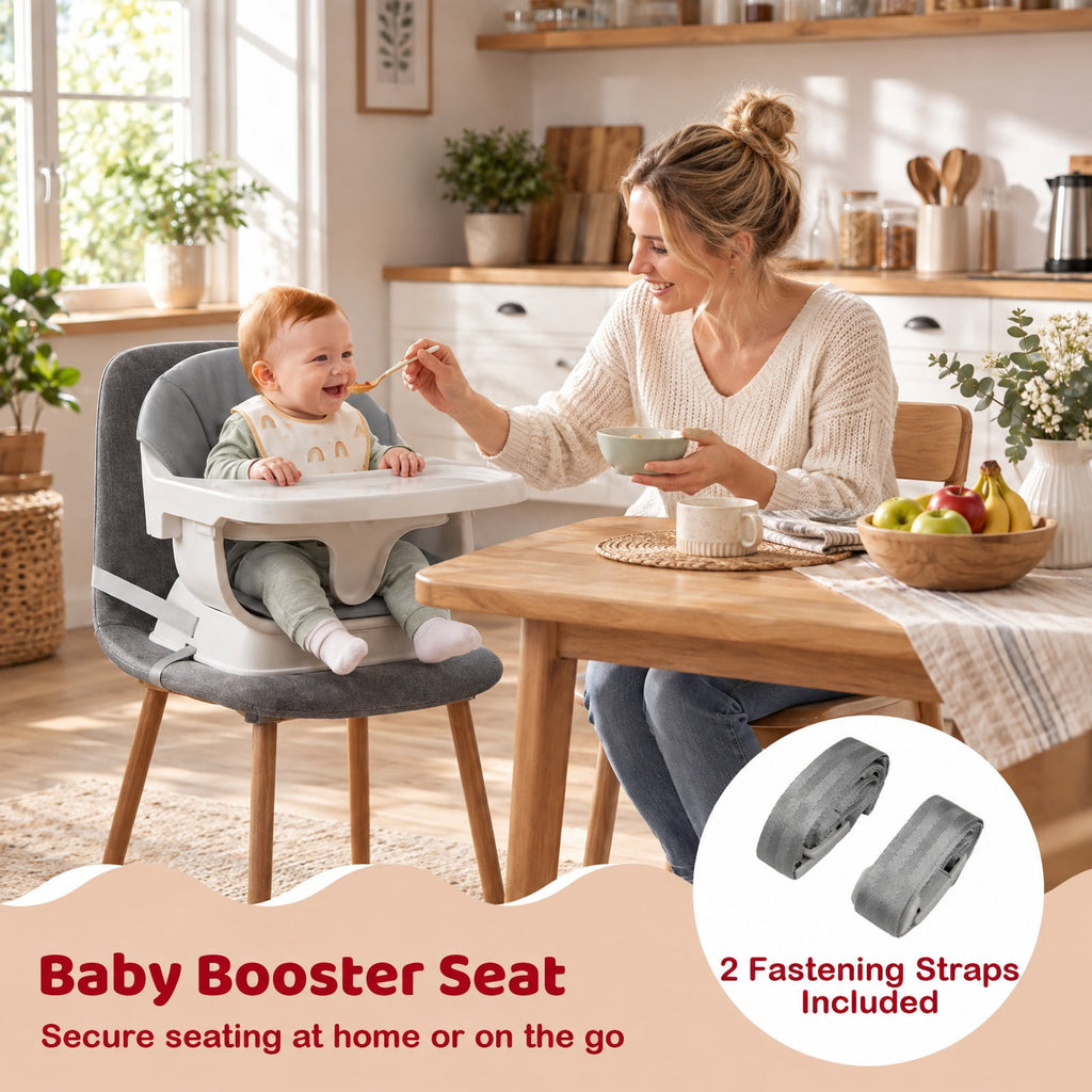 Airfind 9-in-1 Convertible High Chair with Solid Wood Legs for Babies and Toddlers, 33 lbs Capacity, PP Frame, for 6 months to 3 years old, White