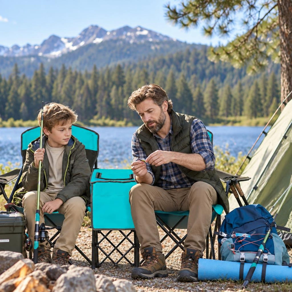 Airfind Patented Portable Folding Camping Canopy Chairs with Cup Holder, Steel oxford fabric Frame, 55.5 x 28.5 x 59.5 (L x W x H) The Footprint