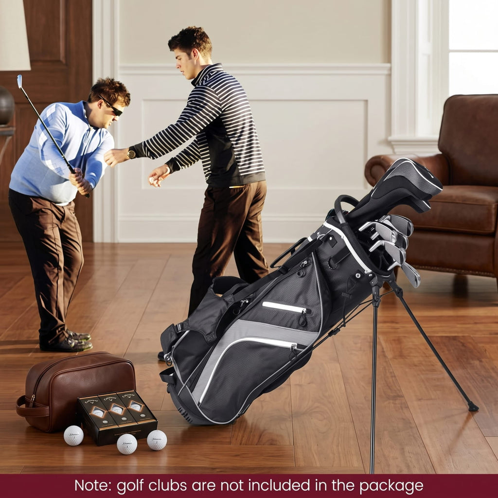 Airfind Lightweight Golf Stand Bag with 14 Way Top Dividers and 6 Zippered Pockets and Rain Hood for Walking the Course, Gray