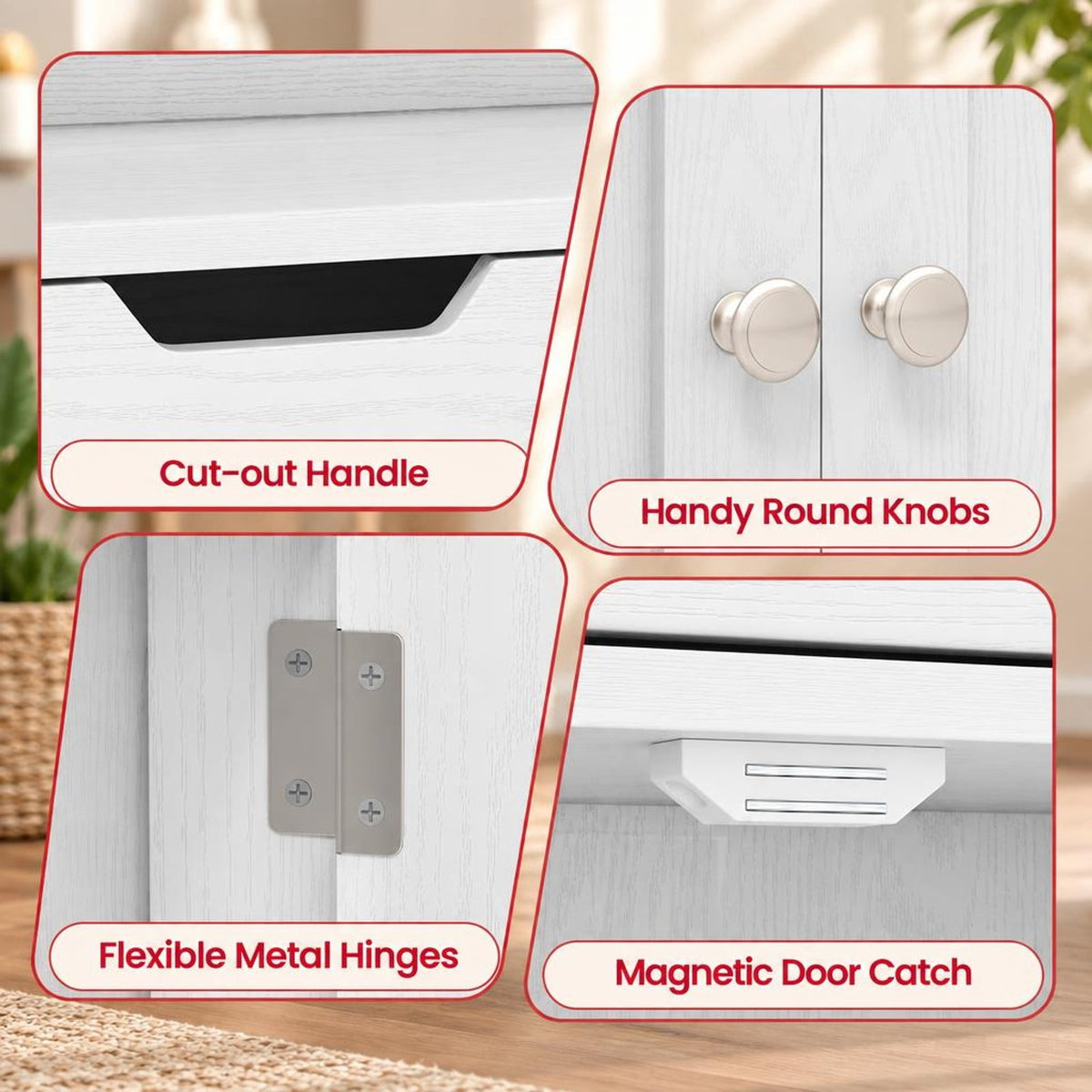 Airfind Bathroom Storage Cabinet with Drawer and Shelf Floor Cabinet, 20 lbs Capacity, MDF PB Frame, White