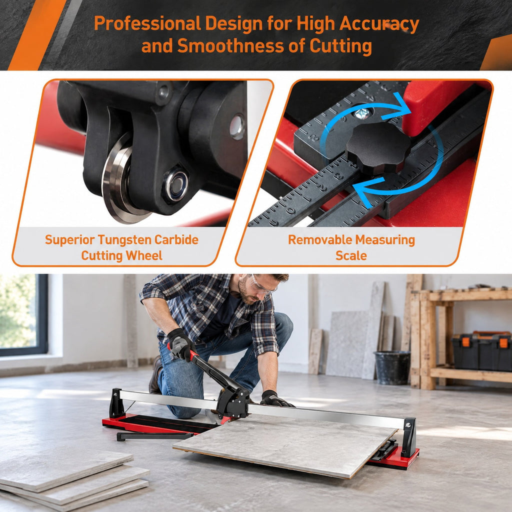 Airfind 48 Inch Manual Tile Cutter Porcelain Cutter Machine, Iron plastic tungsten carbide Frame, 56.5 x 9 x 9 Footprint, As the picture shows