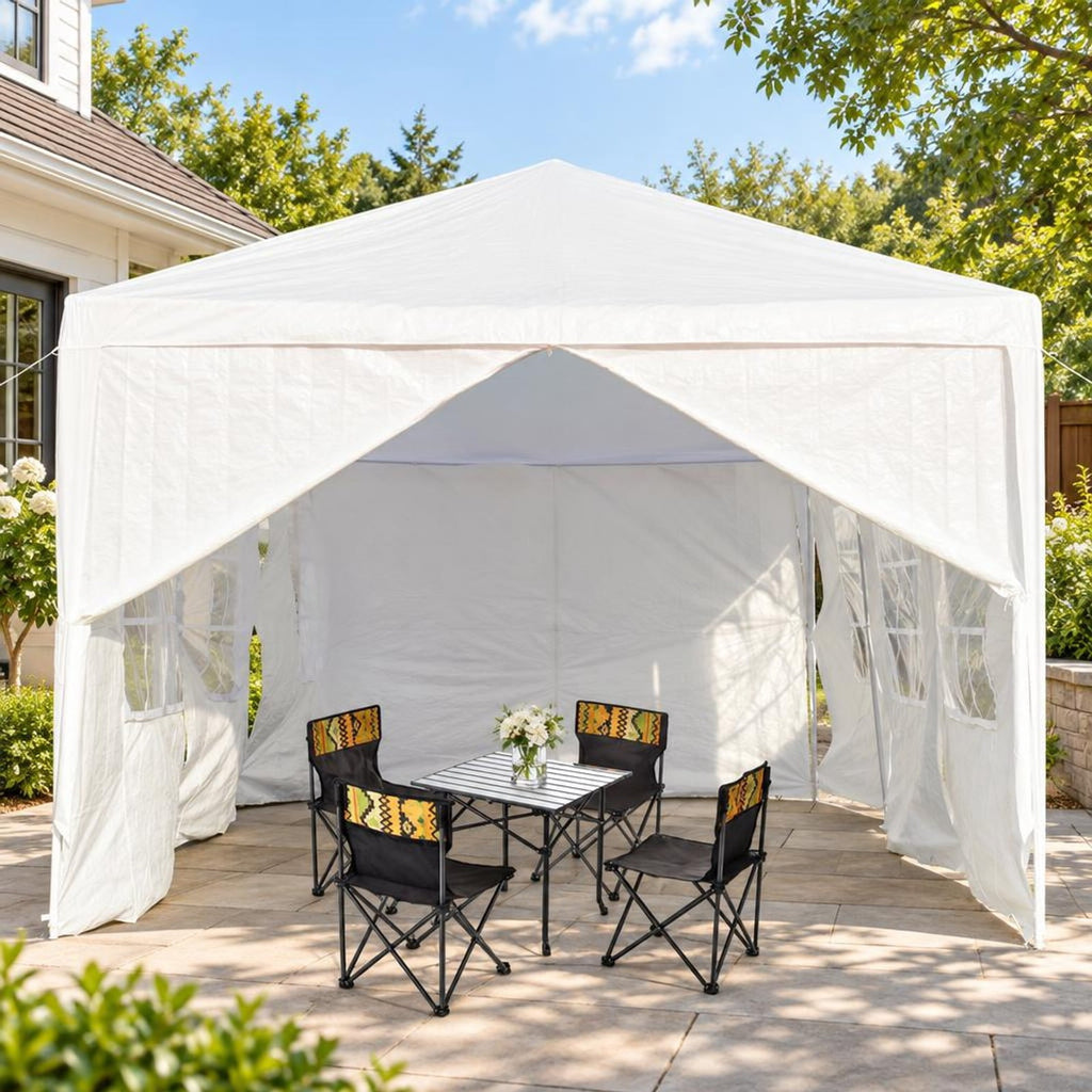 Airfind 10 x 30 Feet Outdoor Canopy Tent with 6 Removable Sidewalls and 2 Doorways, 10 x 30 x 8.5 Footprint, White