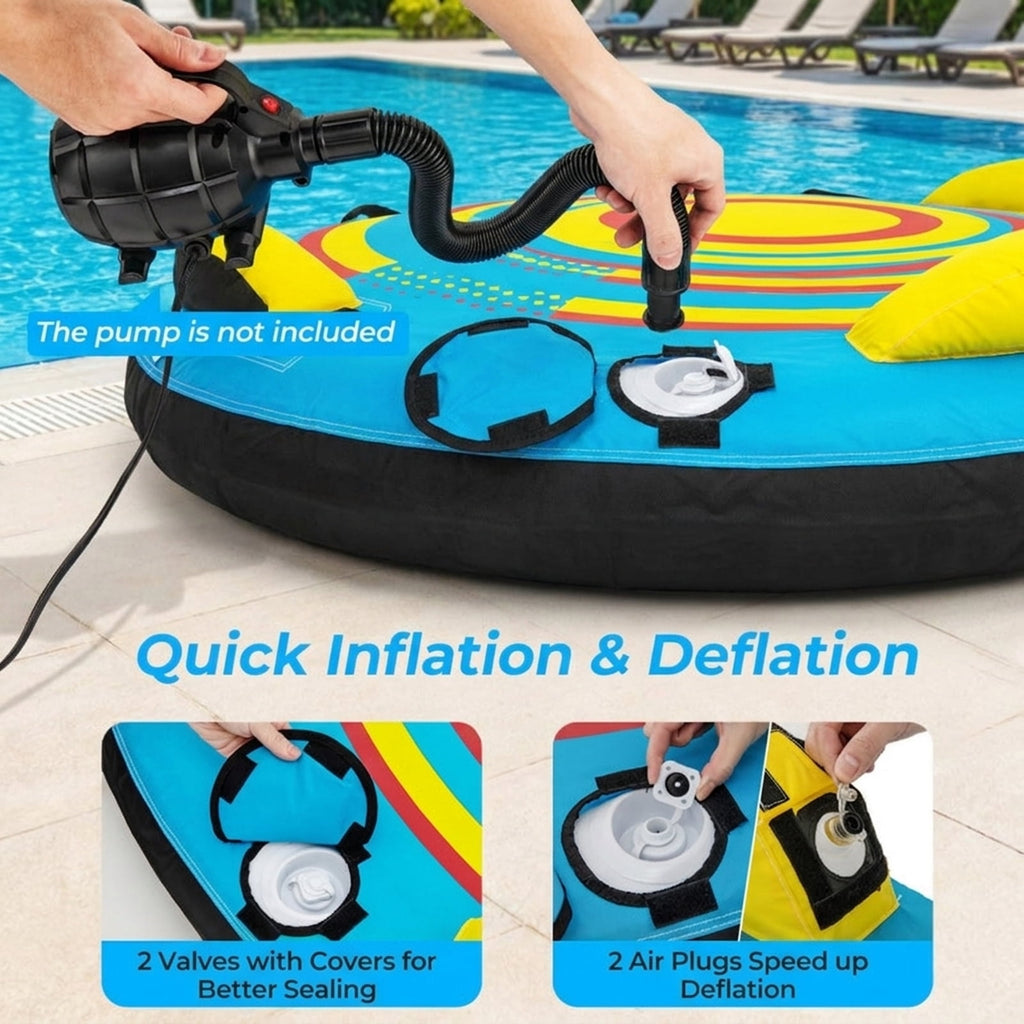 Airfind Heavy-Duty Inflatable Towable Tube for Boat Excursions, Yellow