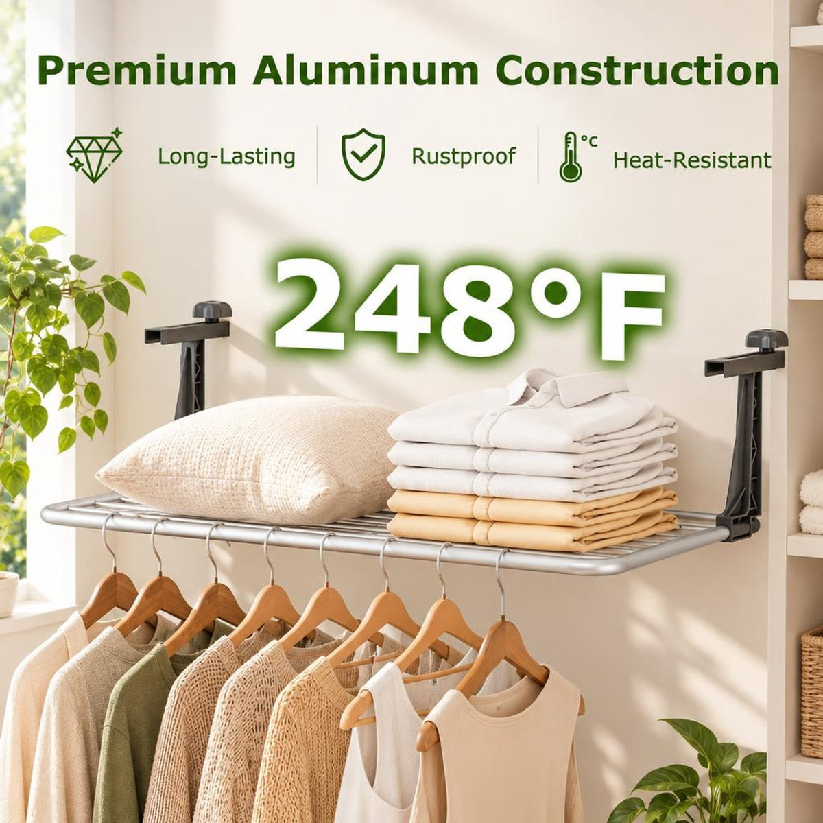 Airfind Portable Clothes Drying Rack Aluminum Towel Rack with Adjustable and Foldable Brackets, Aluminum Plastic Frame, 31 × 17 × 9 Footprint