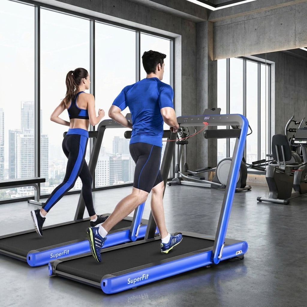 Airfind 4.75HP Walking Pad Treadmill for home with LED display and remote control plus 7-layer anti-slip belt for under desk walking, Navy
