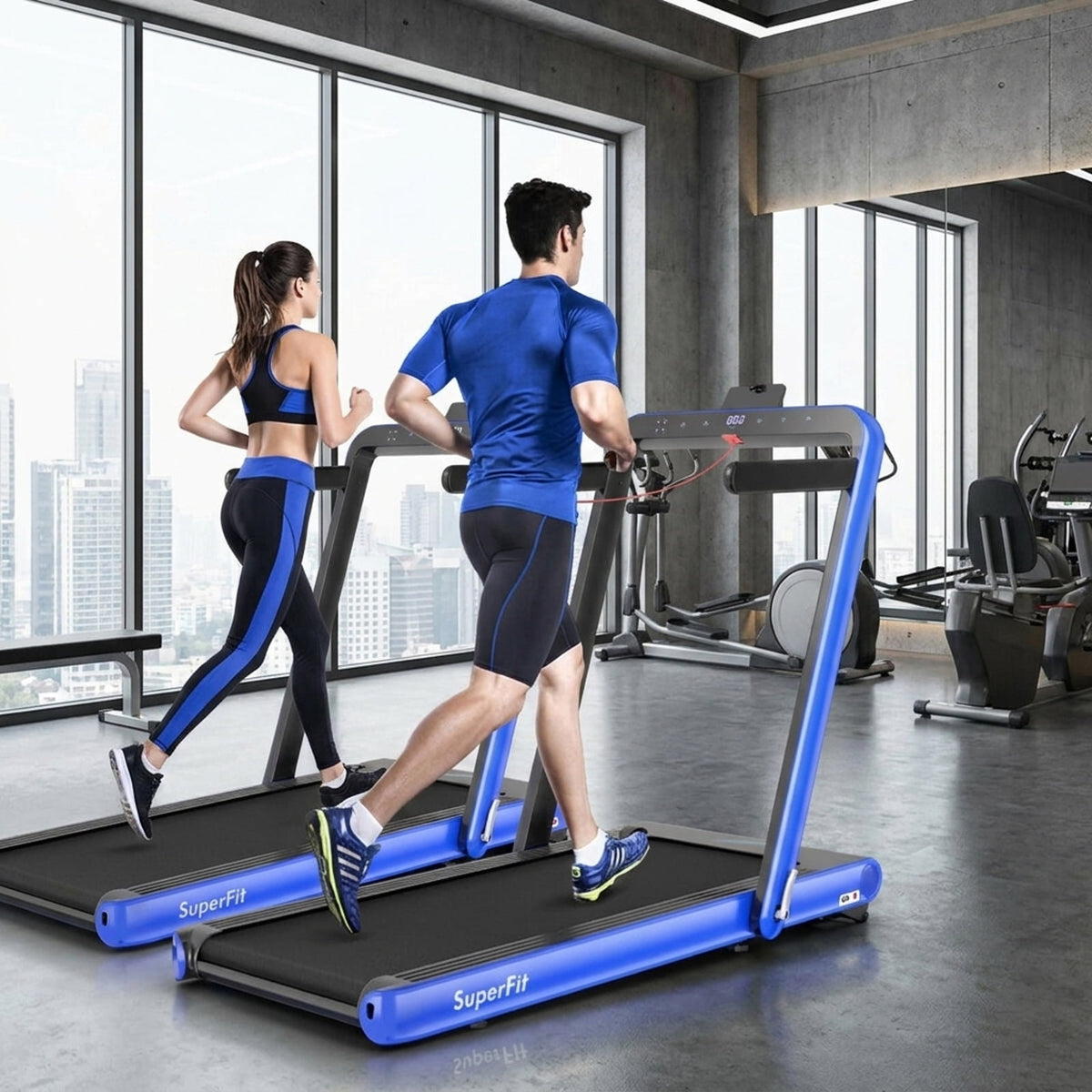 Airfind 4.75HP Walking Pad Treadmill for home with LED display and remote control plus 7-layer anti-slip belt for under desk walking, Navy
