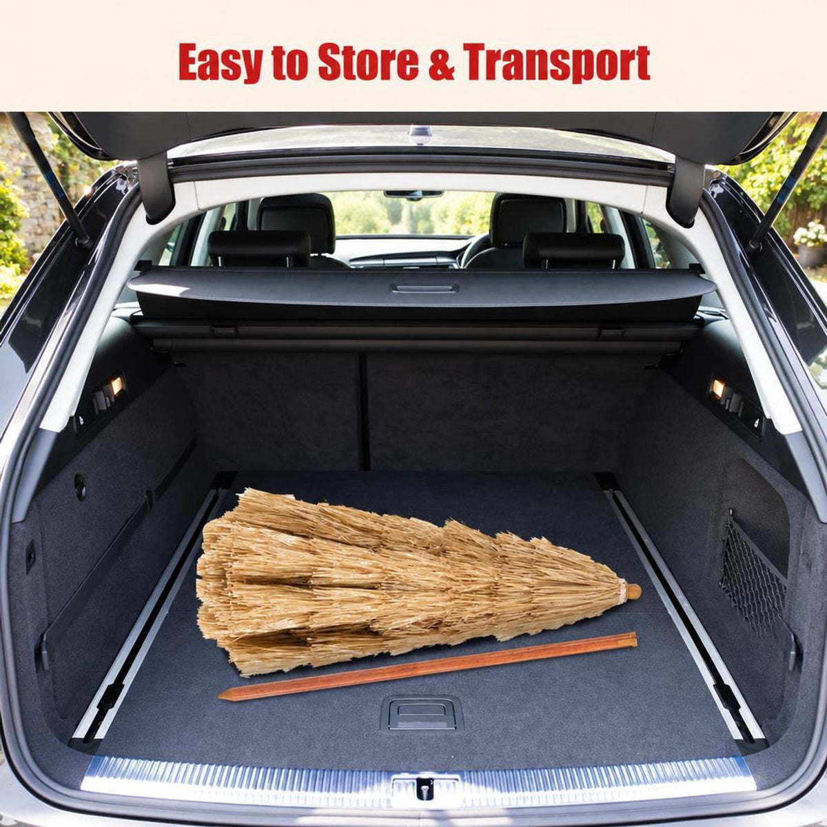 Airfind 6.5 Feet Portable Thatched Tiki Beach Umbrella with Adjustable Tilt for Backyard, PP Frame, Khaki